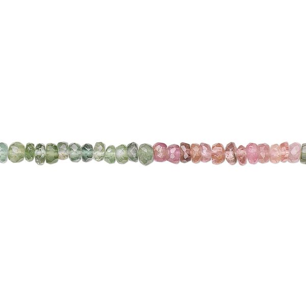 Multi-tourmaline 1pkg1, hand-cut faceted rondelle bead natural 15.5-16 inch 2.5x2mm image number 0