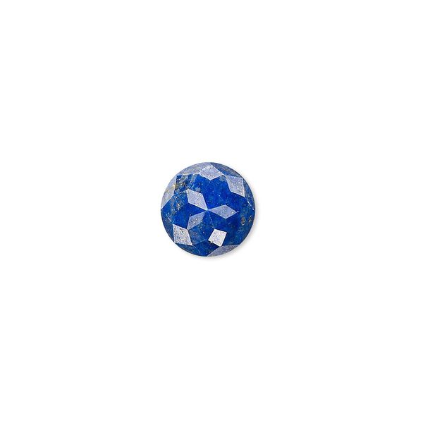 Cabochon, lapis lazuli (natural), 10mm calibrated cube-cut round, B grade, Mohs hardness 5 to 6. Sold individually. image number 0