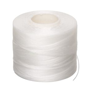 Thread, Nymo®, nylon, white, size B. Sold per 350-yard spool.