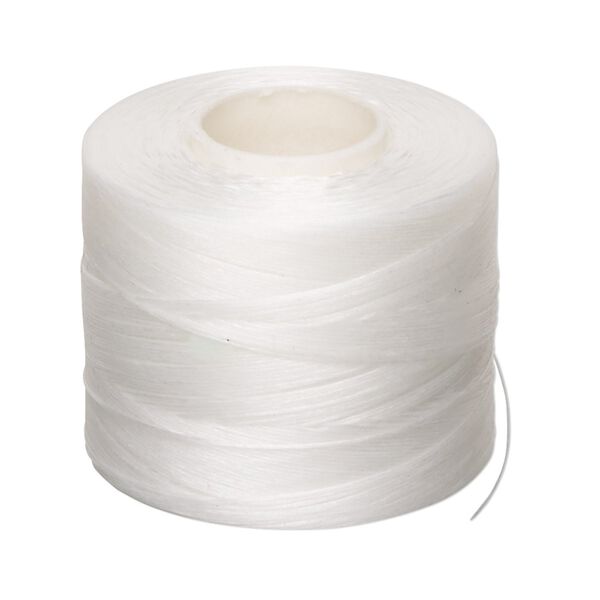 Thread, Nymo®, nylon, white, size B. Sold per 350-yard spool. image number 0
