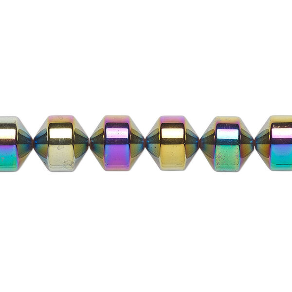 Bead, Hemalyke™ (man-made), rainbow, 8.5x8mm roller. Sold per 15-1/2" to 16" strand. image number 0