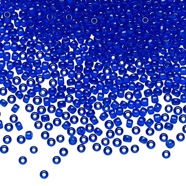 Seed bead, TOHO BEADS®, glass, pkg/250g, #11 round, transparent cobalt (TR-11-8). image number 0