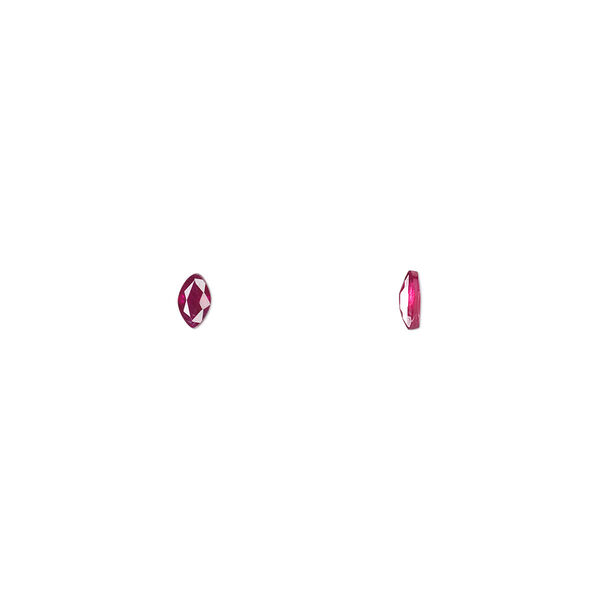 Gem, ruby (heated), 4x2.5mm faceted marquise, A grade, Mohs hardness 9. Sold individually. image number 0