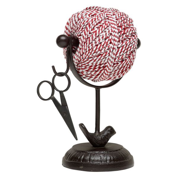 Gift, Hemptique®, cast iron, 7-3/4x3-1/2 inch cord stand with 3-1/2 inch scissors. Sold per 3-piece set. image number 0