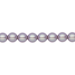 Pearl 200pk pearlescent violet, Preciosa Czech crystal 6mm round