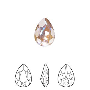 Fancy stone 1pk crystal cappuccino DeLite, Crystal Passions® 14x10mm pear 4320