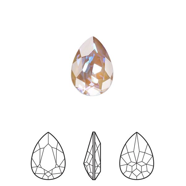 Fancy stone 1pk crystal cappuccino DeLite, Crystal Passions® 14x10mm pear 4320 image number 0