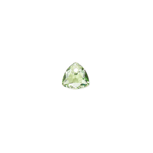 Drop 72pk peridot, Swarovski® 8mm pendant trilliant cut 6434 image number 0