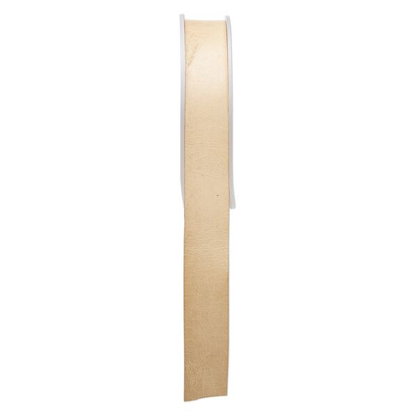 Cord, leather, tan, 20mm flat. Sold per 5-yard spool. image number 0