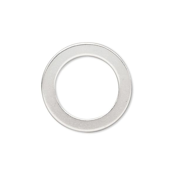 Charm, sterling silver, 22mm affirmation circle blank. Sold individually. image number 0