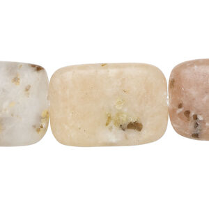 Pink lepidolite 1pkg1, puffed rectangle bead natural, 15 inch 25x18mm