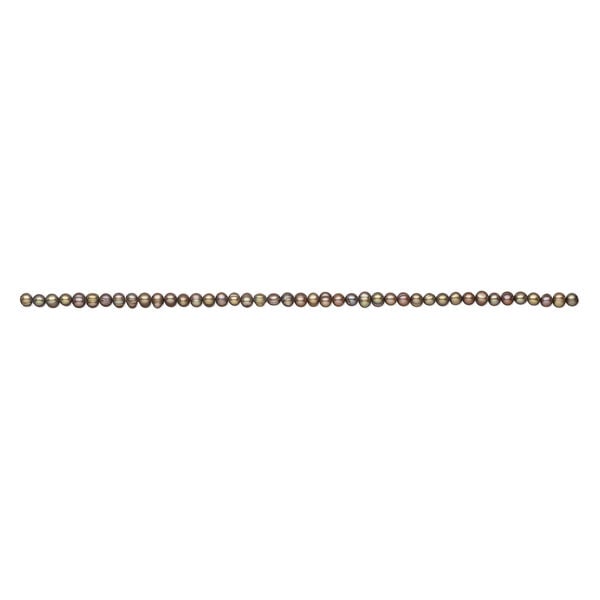 Freshwater pearl 1pkg1, semi-round, 15 inch purple bronze peacock 5-7mm cultured image number 1