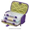 Tote, Plano® Creative Options® and Craft Locker™, polyester and plastic, royal purple and avocado green, 10-1/4 x 5-1/2 x 5-1/2 inches with zipper and buckle closure. Sold individually. image number 0