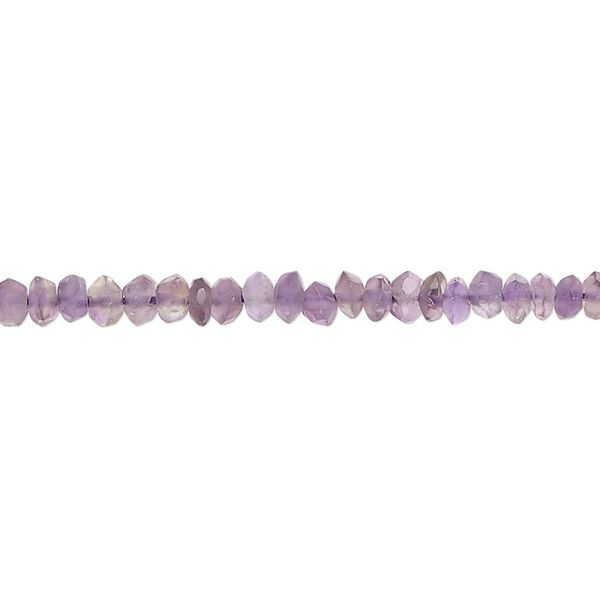 Amethyst 1pkg1, hand-cut faceted rondelle bead natural 14 inch 3x1mm-4x2mm image number 0