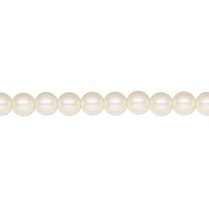 Pearl 50pk pearlescent cream, Preciosa Czech crystal 5mm round