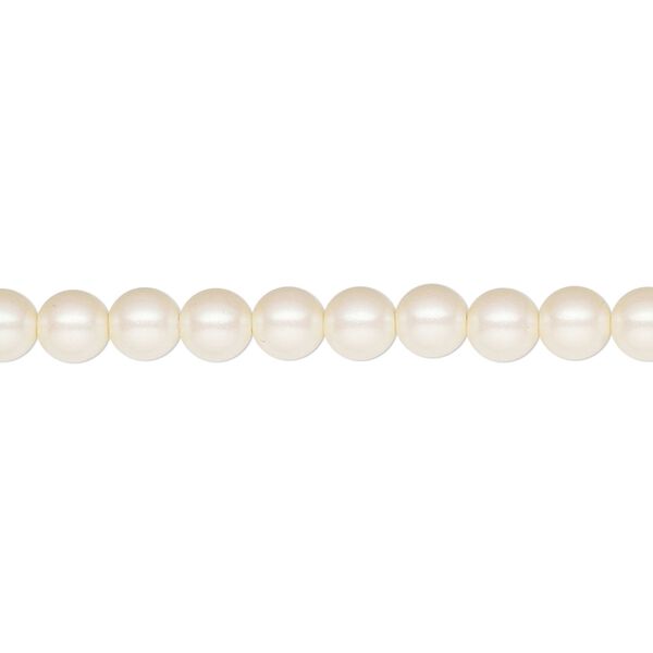 Pearl 50pk pearlescent cream, Preciosa Czech crystal 5mm round image number 0