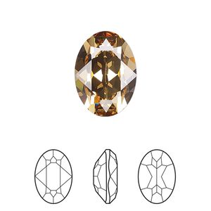 Fancy stone 1pk light Colorado topaz foil back, Crystal Passions® 18x13mm oval 4120