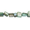 Mother-of-pearl shell 1pkg1, triangle tube bead 14 inch forest green 6x5mm-9x8mm image number 0