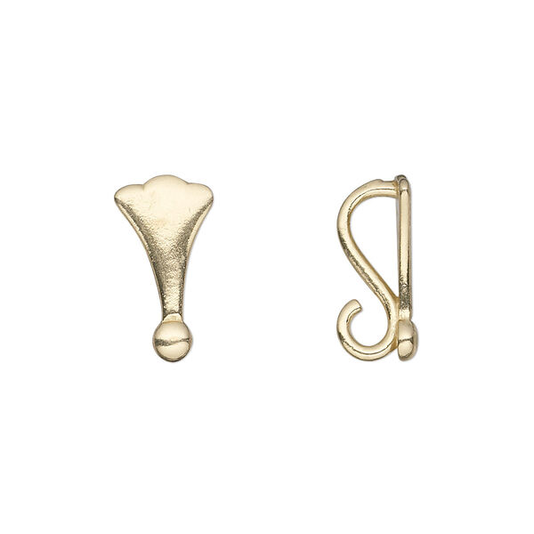 Bail, JBB Findings, pendant, brass, 15.5x9mm fan with hidden hook. Sold per pkg of 2. image number 0