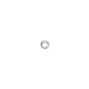 Jump ring, silver-plated brass, 4mm soldered round, 2.4mm inside diameter, 20 gauge. Sold per pkg of 100.