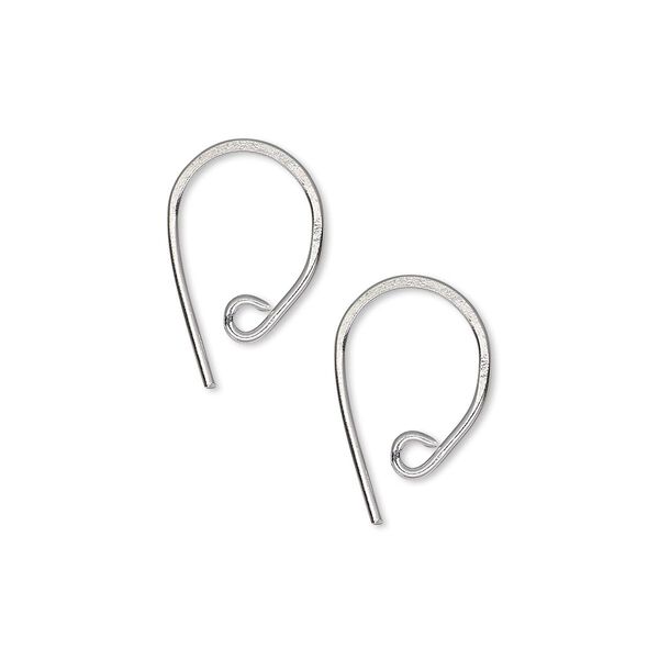 Ear wire, Hill Tribes, silver-plated brass, 14mm oval with open loop, 19 gauge. Sold per pkg of 5 pairs. image number 0