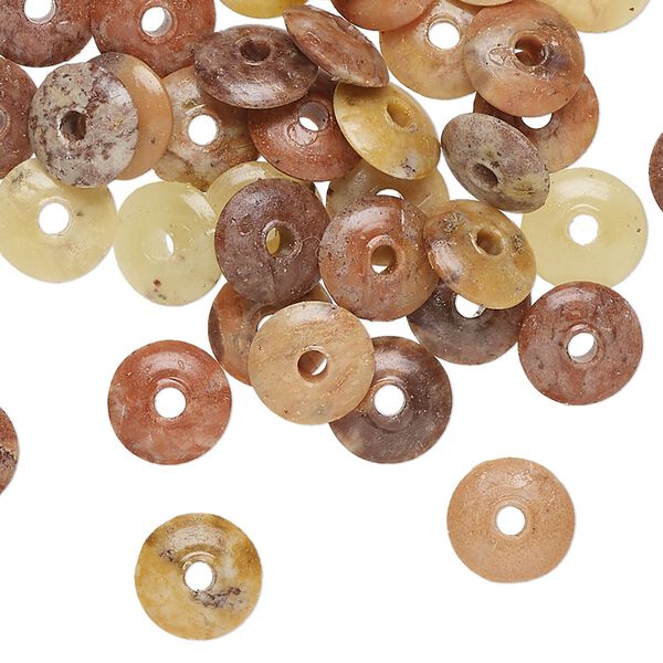 Soapstone 1pkg50, hand-cut rondelle bead 8x2mm image number 0