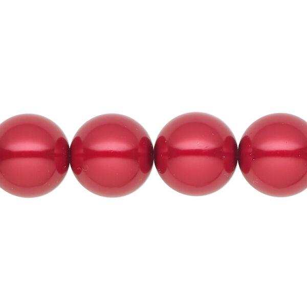 Pearl 30pk red, Preciosa Czech crystal 12mm round image number 0
