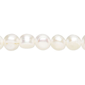 Pearl 1pkg1 cultured freshwater, 9x7mm-11x9mm flat-sided potato 15 inch