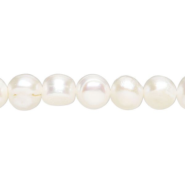 Pearl 1pkg1 cultured freshwater, 9x7mm-11x9mm flat-sided potato 15 inch image number 0