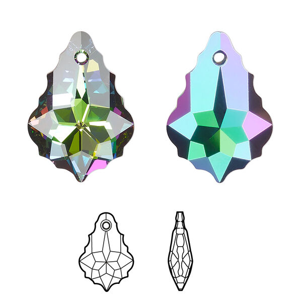 Drop 1pk crystal electra, Crystal Passions® 22x15mm pendant baroque 6090 image number 0