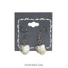 Earring card, PVC plastic and paper, opaque black and silver, 2x2 inch square with scroll design. Sold per pkg of 100. image number 1