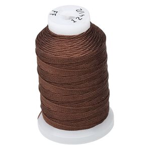 Thread, Purely Silk™, 3-ply, chestnut, size FF. Sold per 115-yard spool.