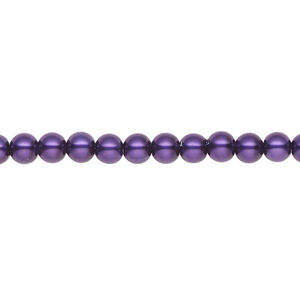 Pearl 1pk purple, Celestial Crystal® 4mm round 15.5-16 inch