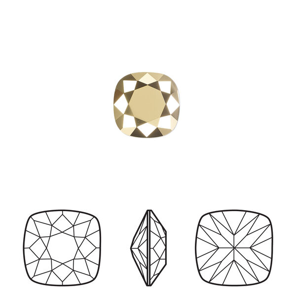 Fancy stone 1pkg2 crystal aurum foil back, Crystal Passions® 10mm cushion 4470 image number 0