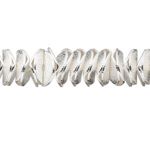 Bead, silver-plated brass, 10x2.5mm textured wavy rondelle. Sold per pkg of 30.