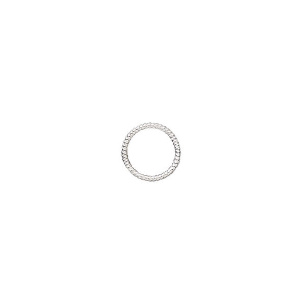 Jump ring, sterling silver, 9mm soldered twisted round, 7.5mm inside diameter, 20 gauge. Sold per pkg of 4. image number 0