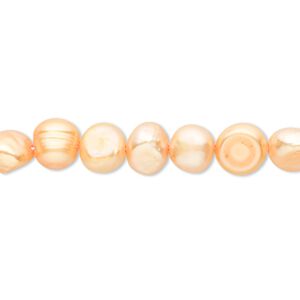 Pearl, cultured freshwater (dyed), carrot, 7-9mm flat-sided potato, D grade, Mohs hardness 2-1/2 to 4. Sold per 15-inch strand.