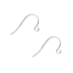 Ear wire fishhook 1pkg10 sterling silver, 11mm / open loop, 21 gauge 5 pair