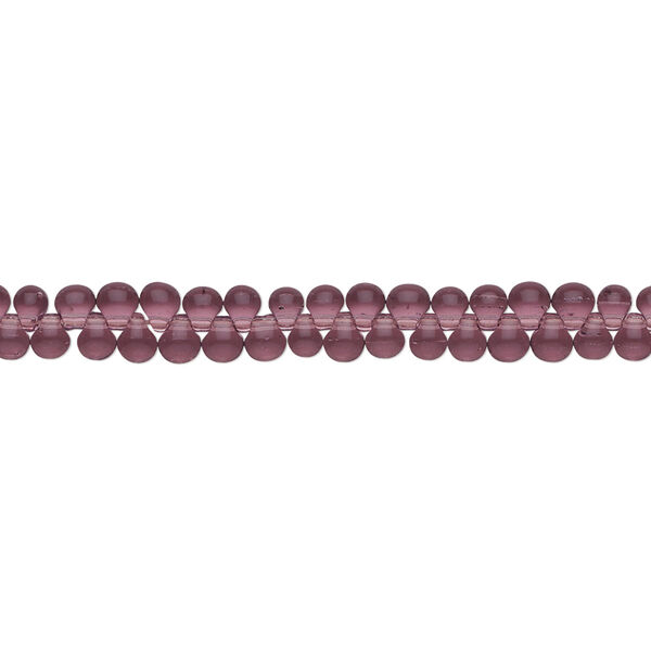 Seed bead, Miyuki, glass, pkg/10g, 3.3x2.8mm mini fringe, transparent lavender, (DP-142). image number 0