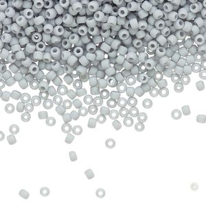 Seed bead, TOHO BEADS®, glass, pkg/250g, #11 round, opaque frosted grey (TR-11-53F).