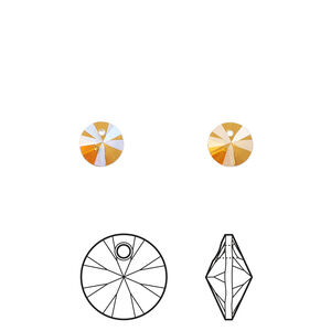 Drop 1pkg12 dark orange (HICT), Crystal Passions® 6mm pendant mini disk 6428
