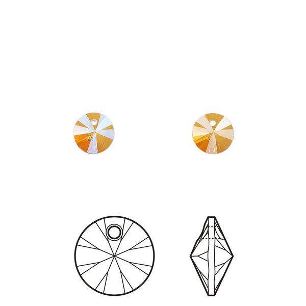 Drop 1pkg12 dark orange (HICT), Crystal Passions® 6mm pendant mini disk 6428 image number 0