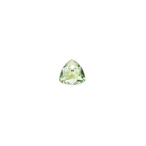 Drop 72pk peridot, Swarovski® 8mm pendant trilliant cut 6434