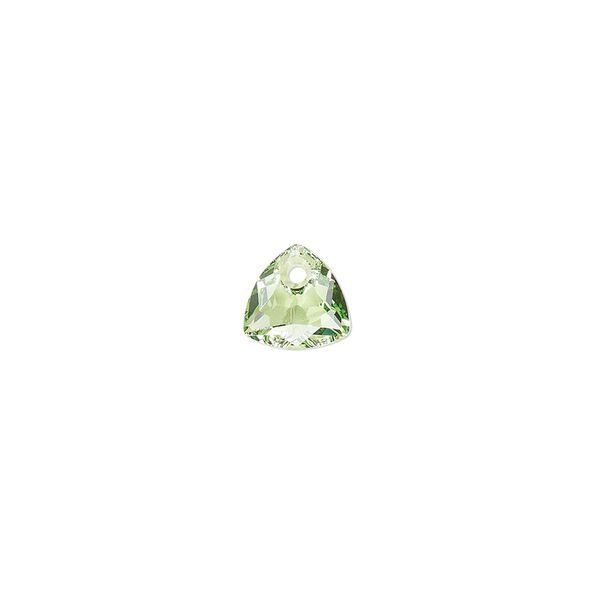 Drop 72pk peridot, Swarovski® 8mm pendant trilliant cut 6434 image number 0