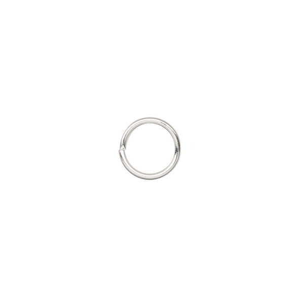 Jump ring, silver-plated brass, 9mm round, 7mm inside diameter, 18 gauge. Sold per pkg of 500. image number 0