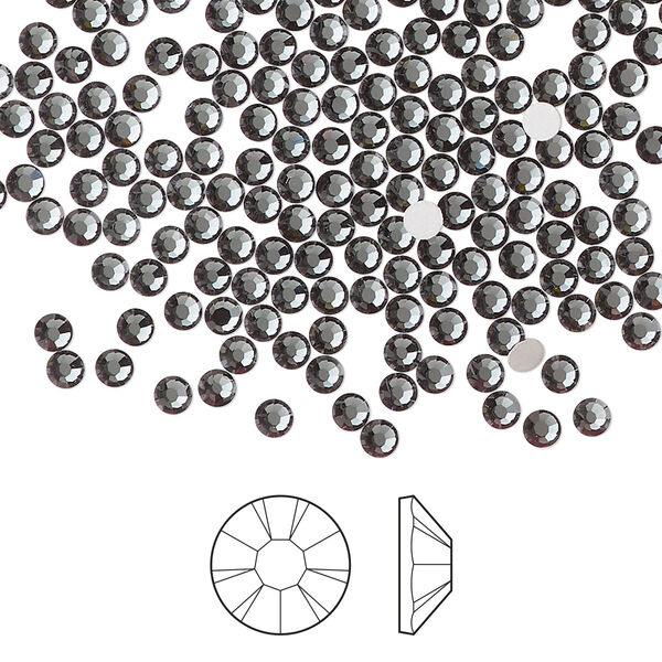 Flat back 144pk light graphite foil back, Preciosa MAXIMA Czech crystal rhinestone 2.5-2.7mm chaton rose round SS9 image number 0