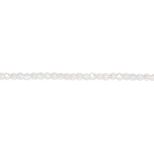 Glass 1pkg1, faceted round bead 14 inch transparent clear AB 2mm