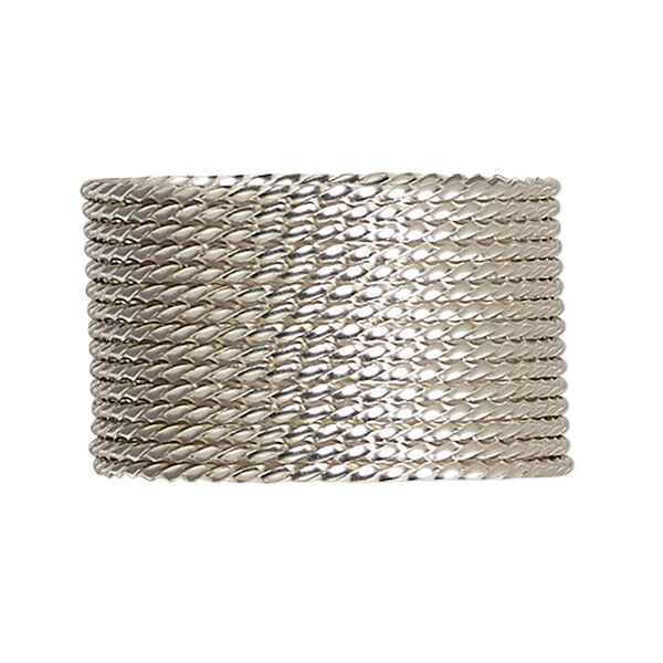 Wire, sterling silver, half-hard, twisted square, 18 gauge. Sold per pkg of 5 feet. image number 0