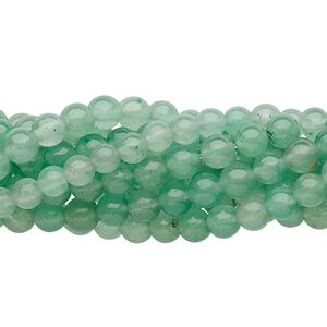 Green aventurine 1pkg10, round bead natural 15.5-16 inch 4mm