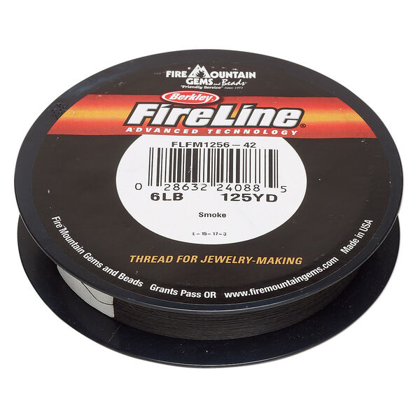 Thread, Berkley® FireLine®, gel-spun polyethylene, smoke, 0.15mm diameter 4-fiber braid, 6-pound test. Sold per 125-yard spool. image number 0